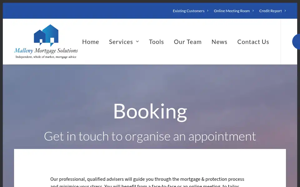 Screenshot of mallenymortgagesolutions.com
