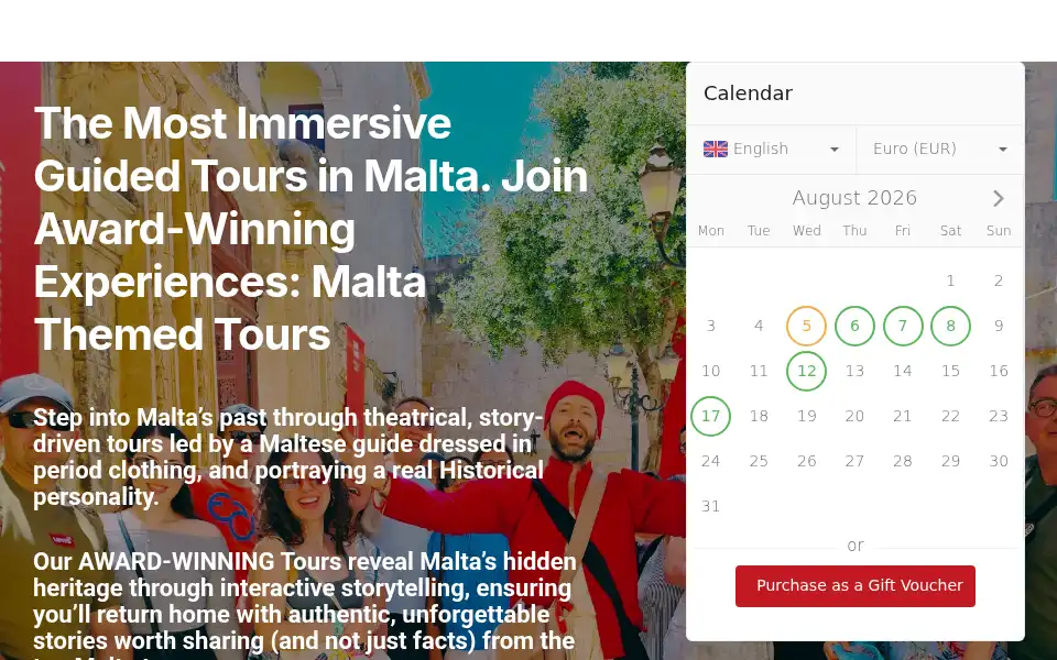 Screenshot of maltathemedtours.com