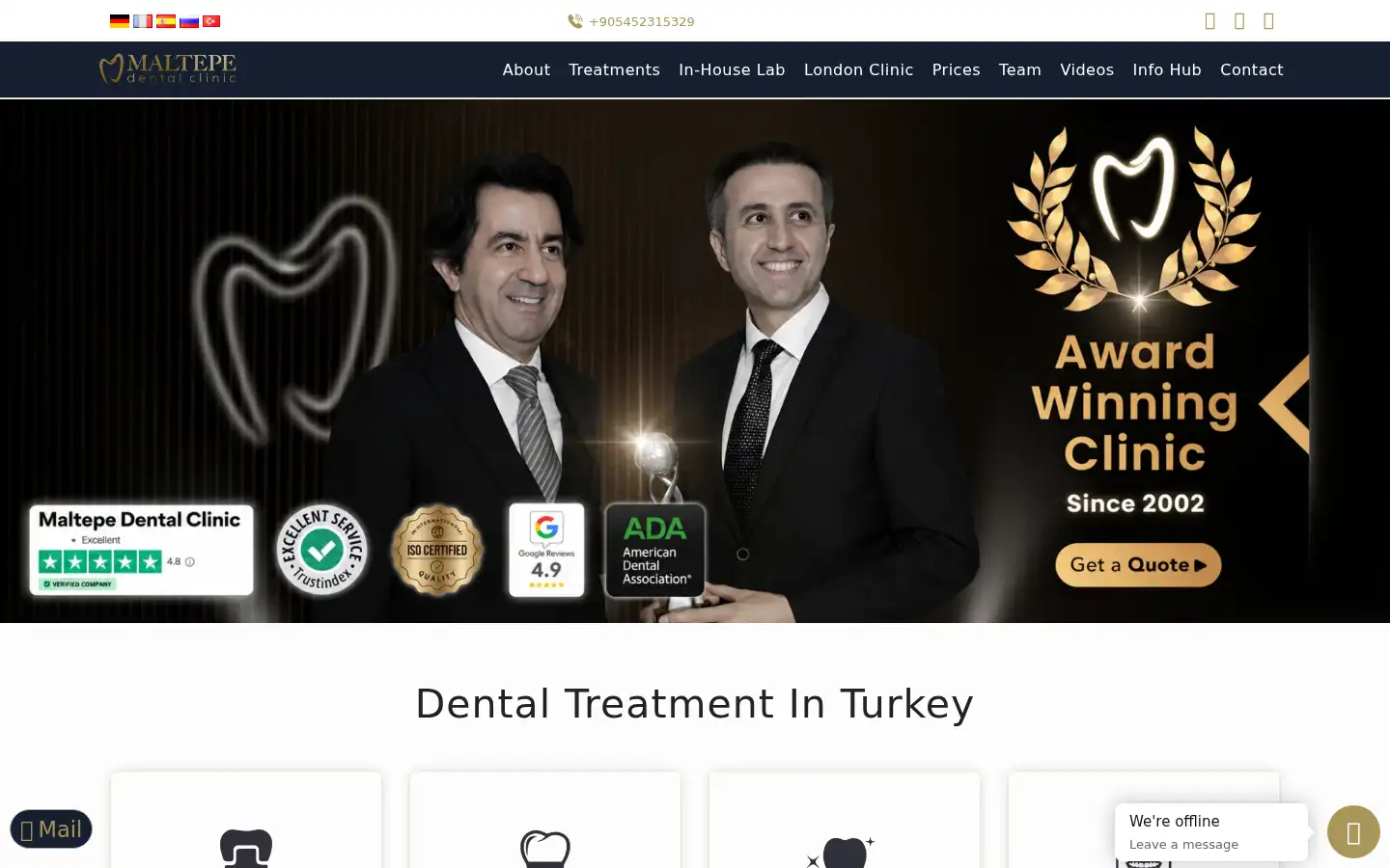 Screenshot of maltepedentalclinic.com
