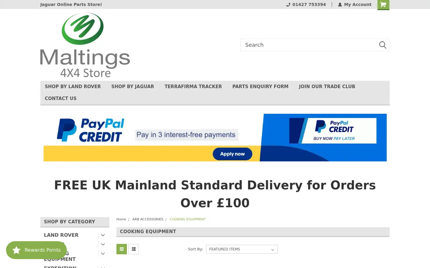 Screenshot of maltings4x4store.co.uk
