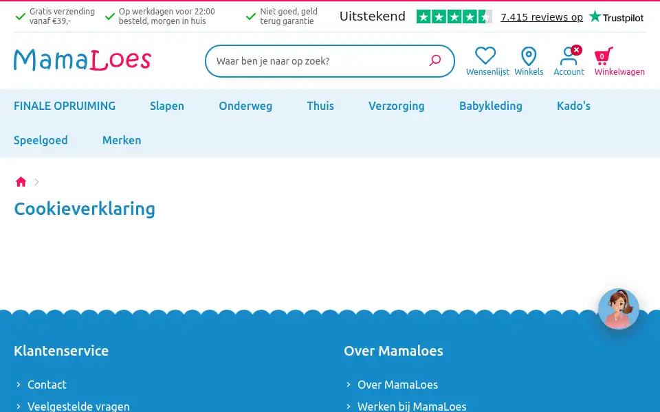 Screenshot of mamaloes.nl