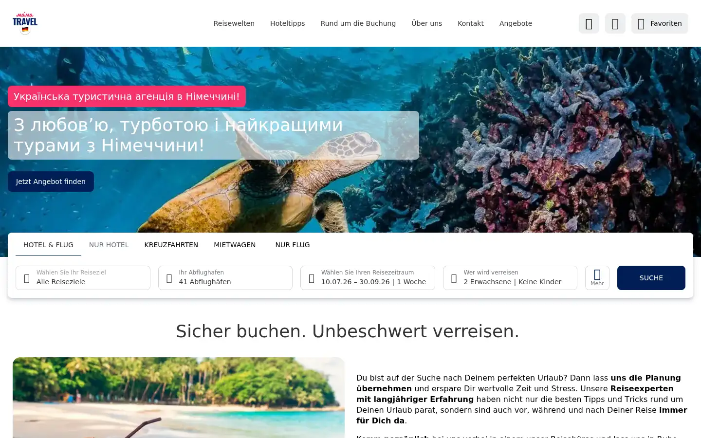Screenshot of mamatravel.eu