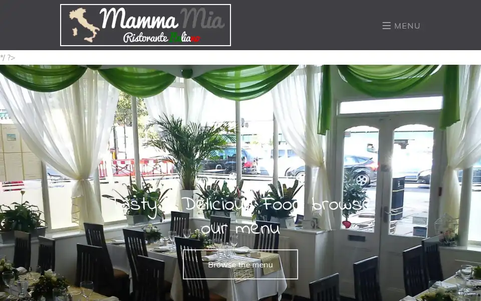 Screenshot of mammamiarochester.co.uk