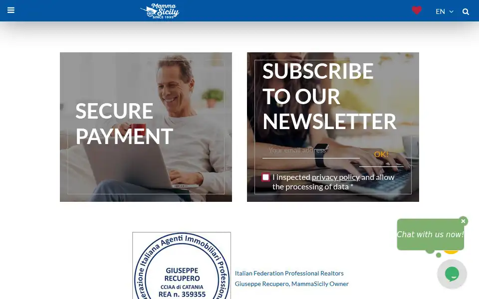 Screenshot of mammasicily.com