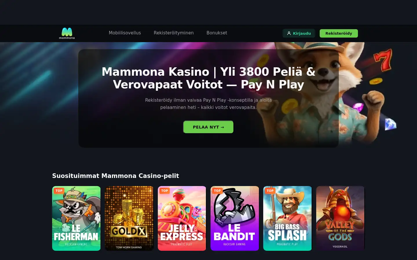 Screenshot of mammona-casino.com
