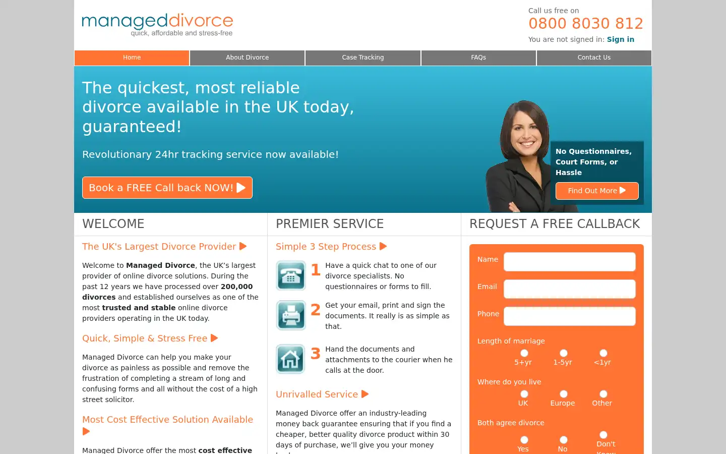 Screenshot of managed-divorce.co.uk