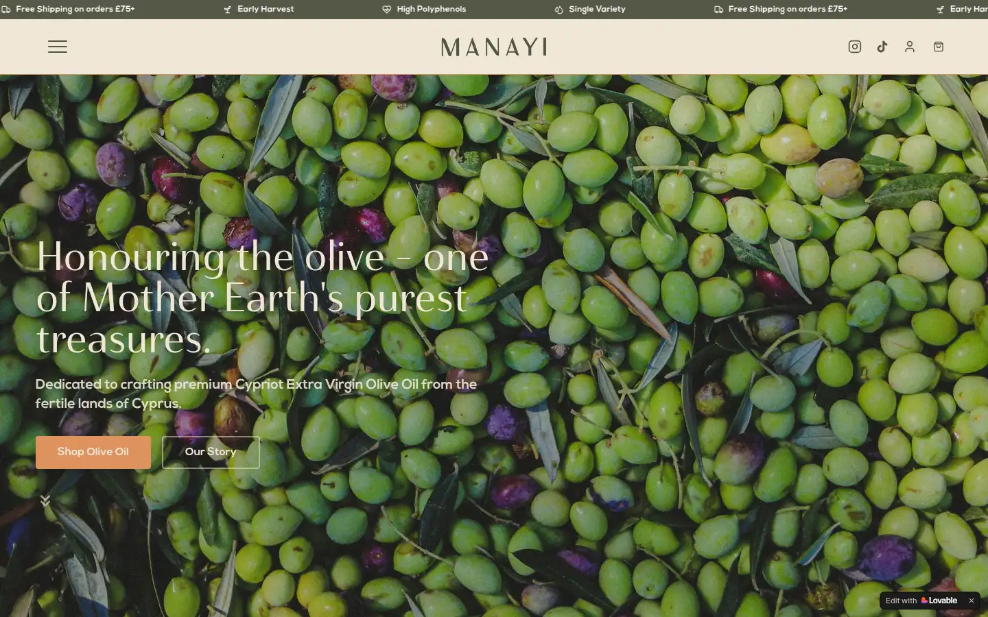Screenshot of manayi.co.uk