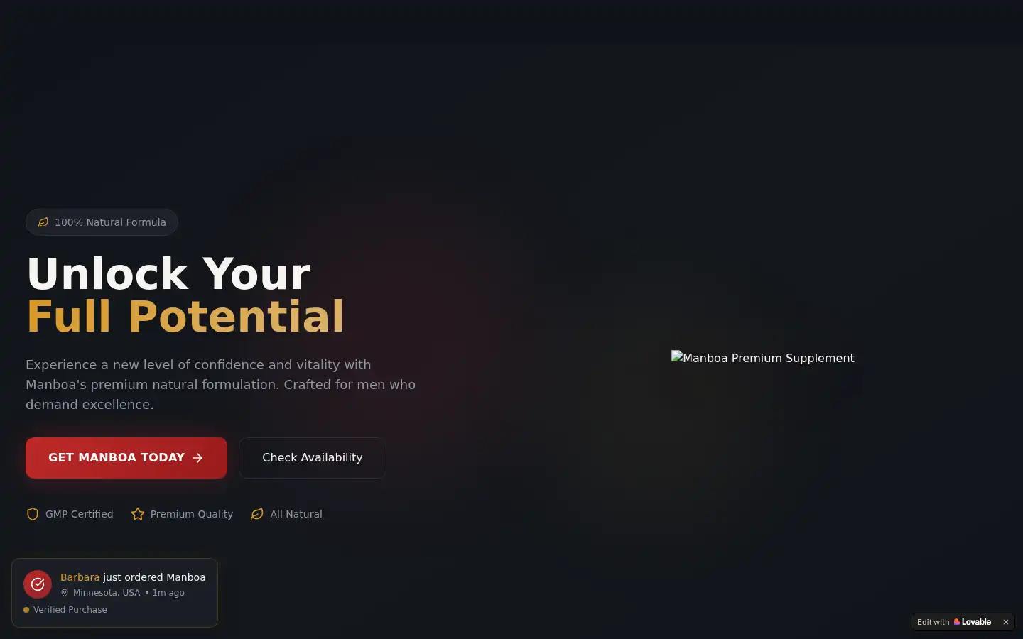 Screenshot of manboanh.lovable.app