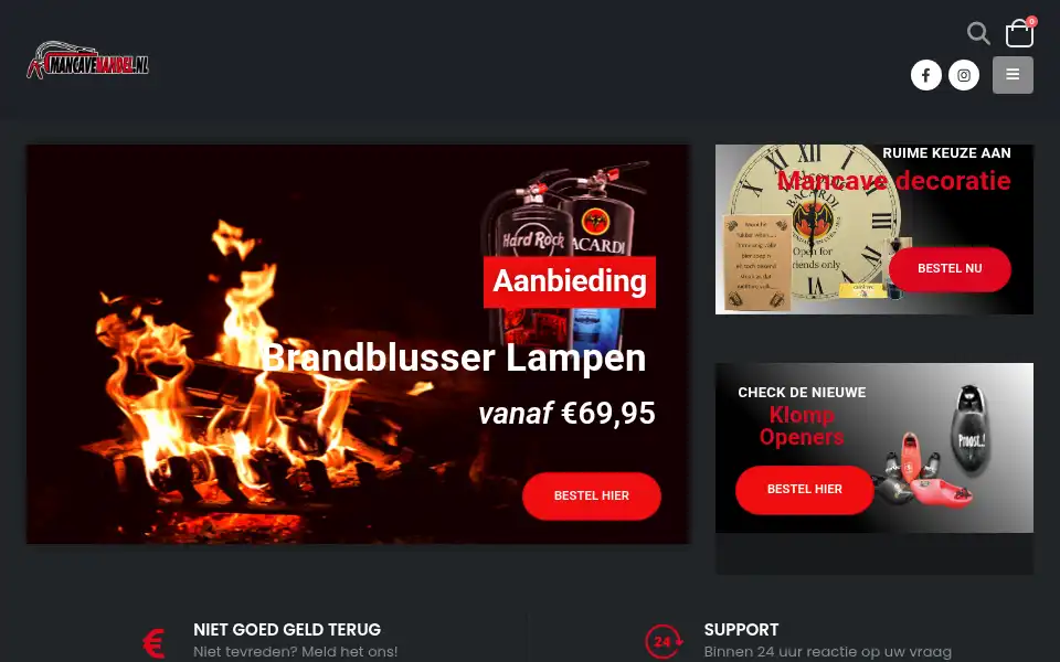 Screenshot of mancavehandel.nl