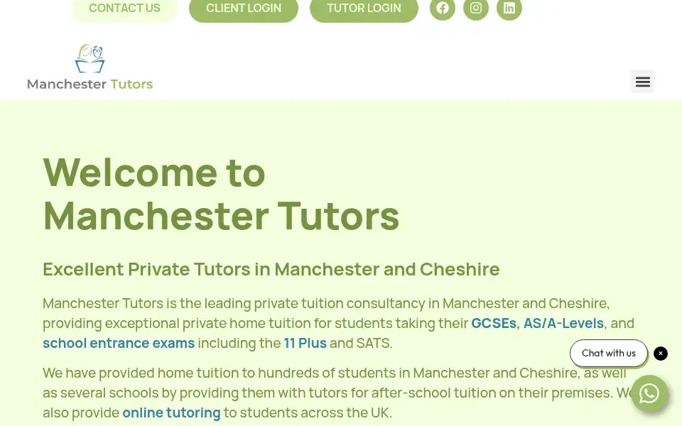 Screenshot of manchester-tutors.co.uk