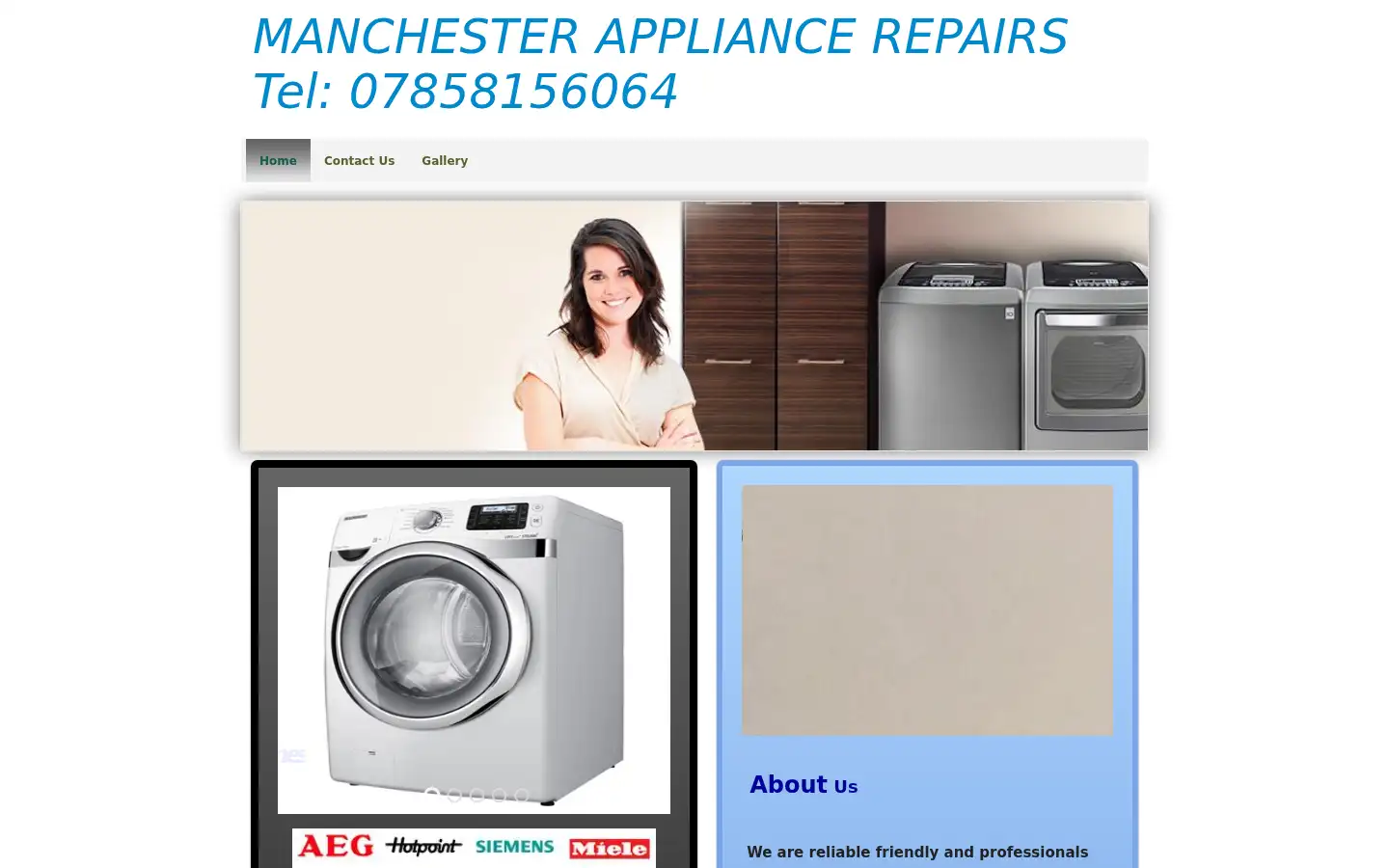 Screenshot of manchesterappliancerepairs.co.uk