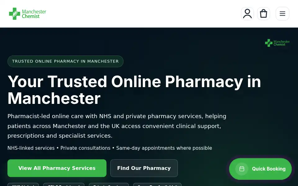 Screenshot of manchesterchemist.com