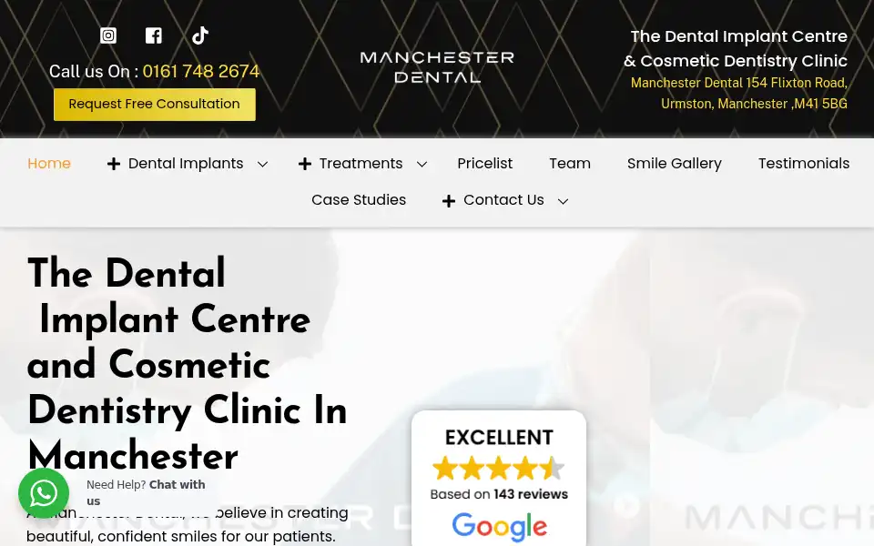 Screenshot of manchesterdental.co.uk