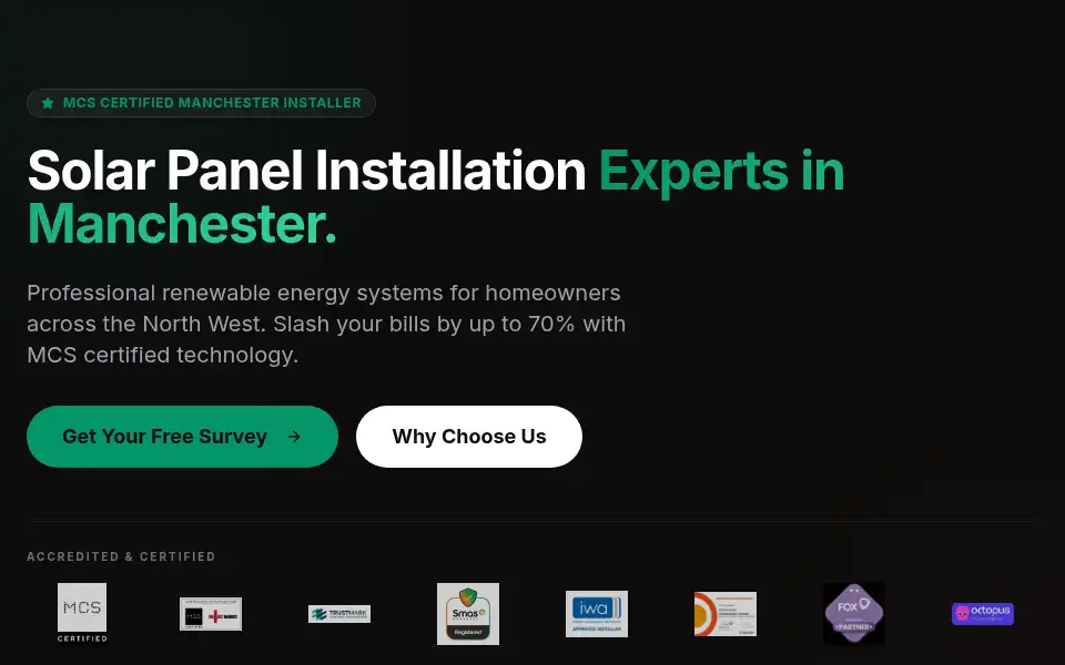 Screenshot of manchesterrenewables.co.uk