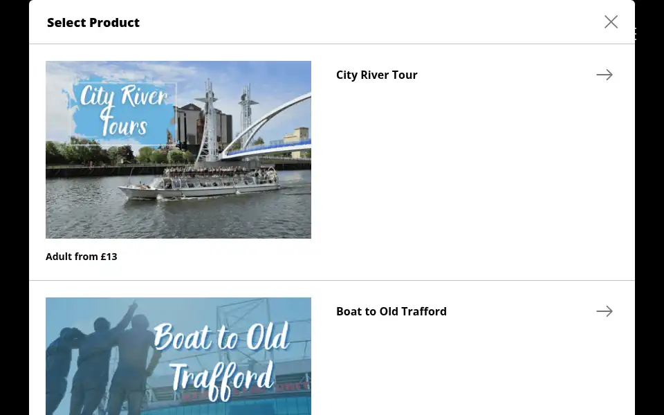Screenshot of manchesterrivercruises.com