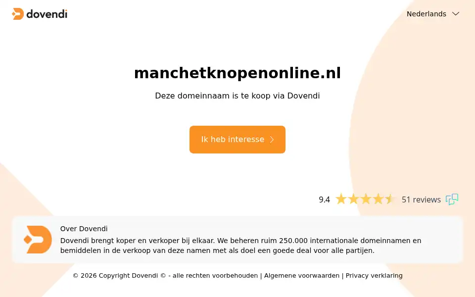 Screenshot of manchetknopenonline.nl