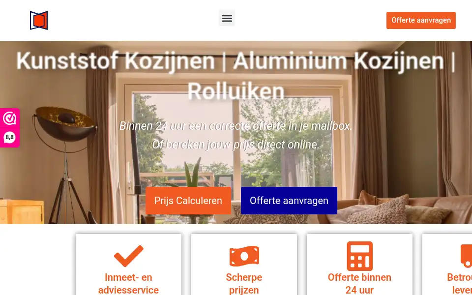 Screenshot of manchies-kozijnen.nl