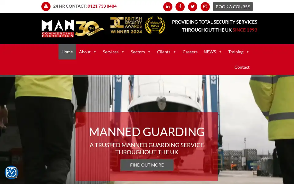 Screenshot of mancommercialprotection.co.uk