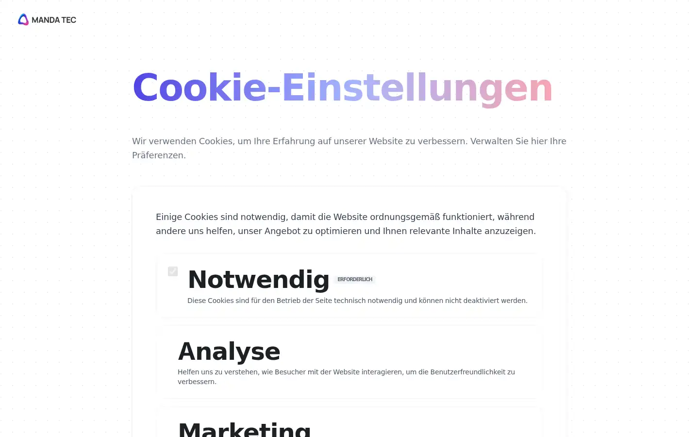Screenshot of mandatec.de