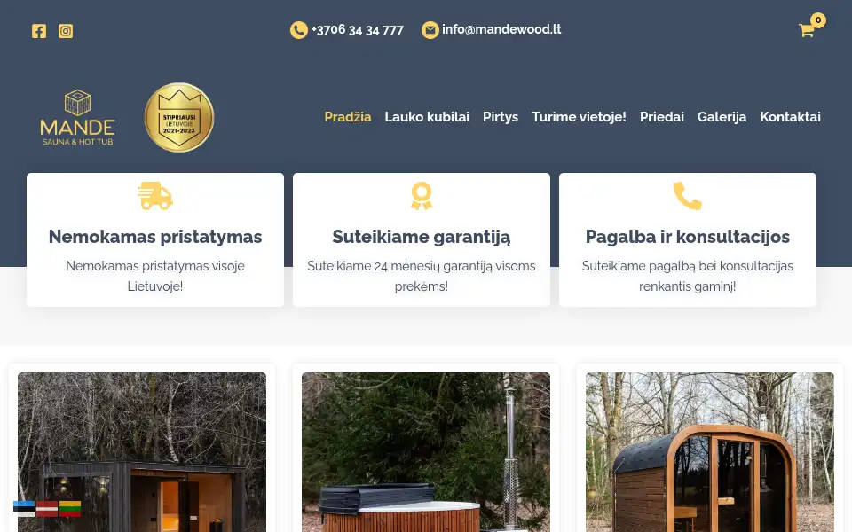 Screenshot of mandewood.lt
