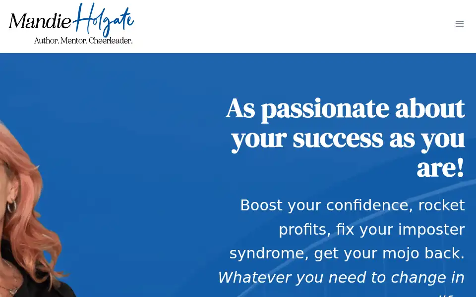 Screenshot of mandieholgate.co.uk