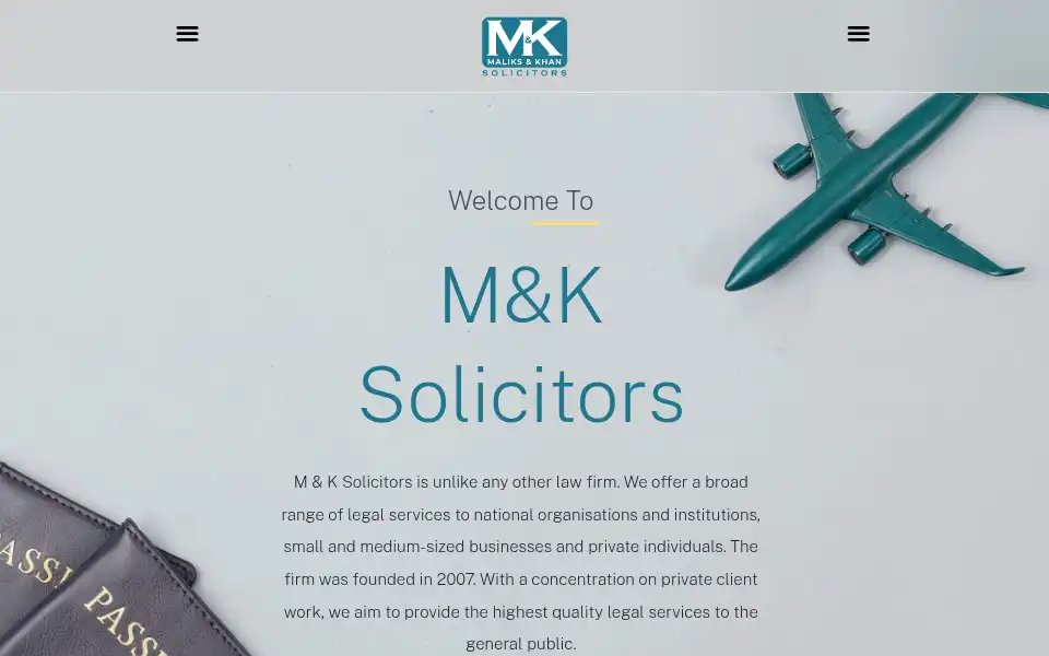 Screenshot of mandksolicitors.com