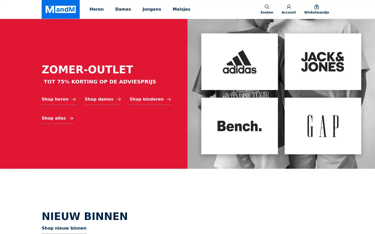 Screenshot of mandm.com
