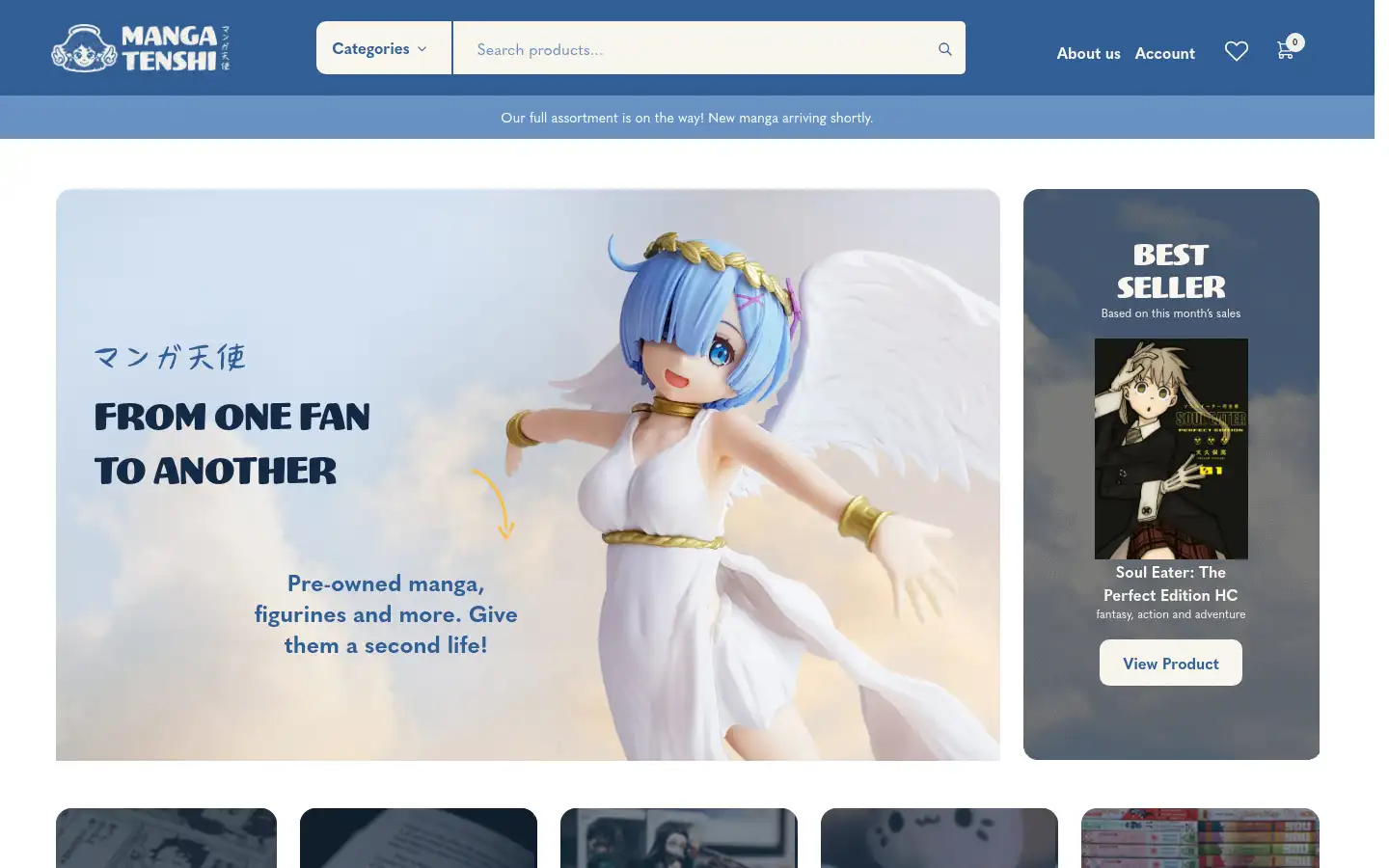 Screenshot of mangatenshi.com