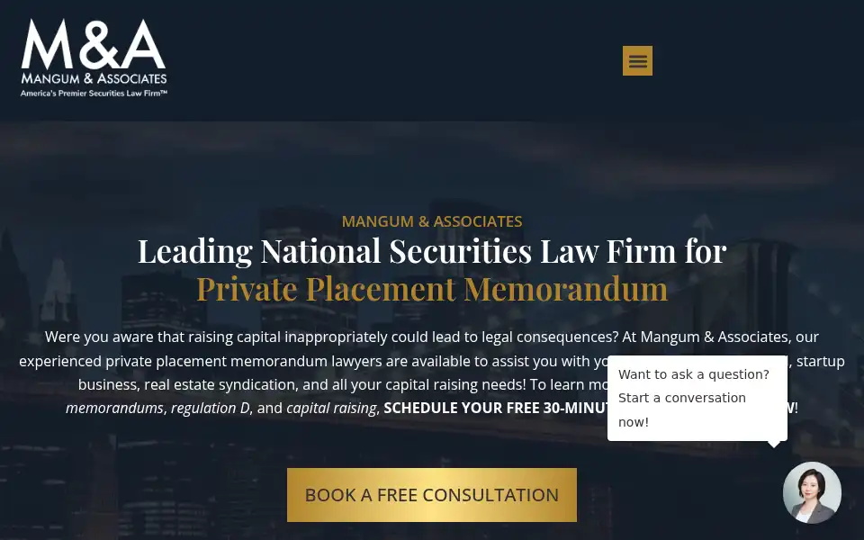 Screenshot of mangum.law