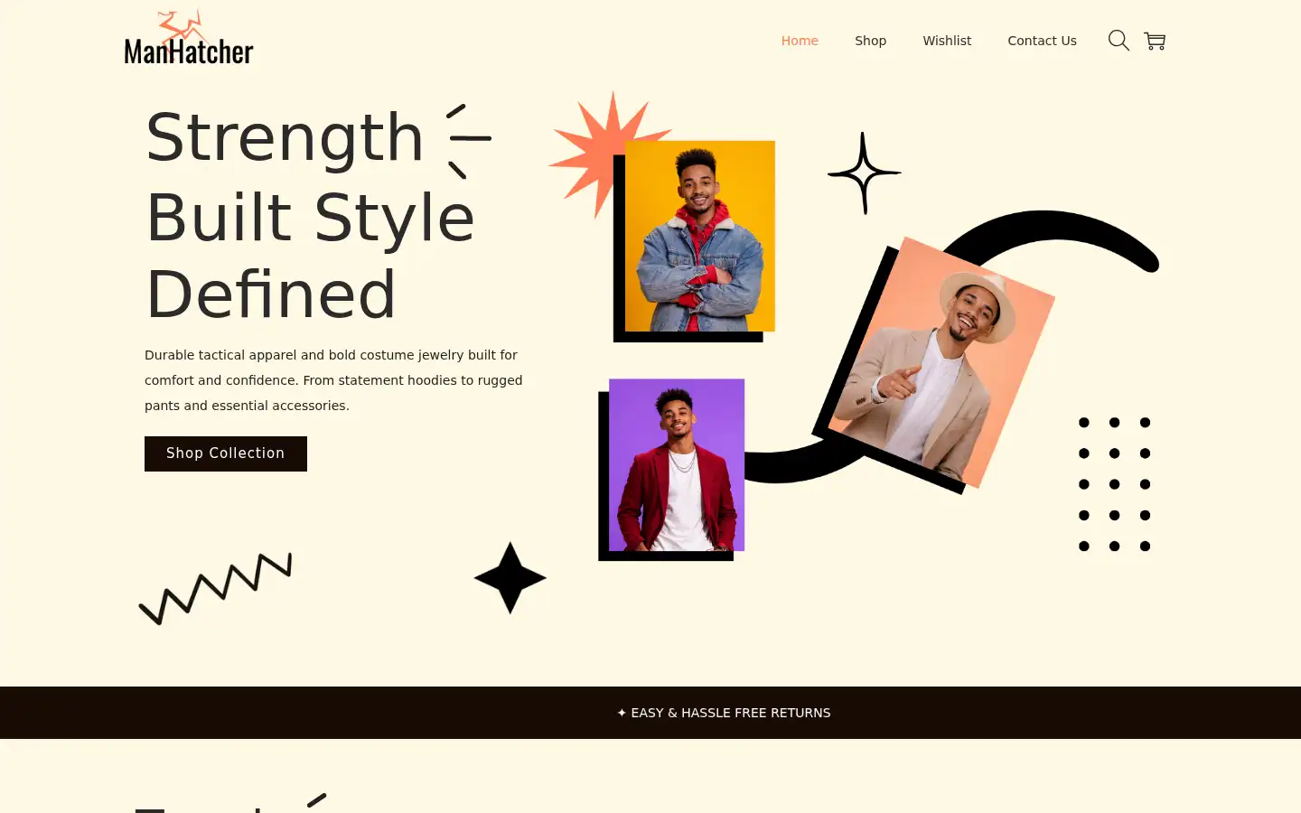 Screenshot of manhatcher.com