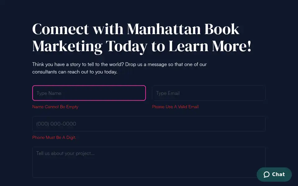 Screenshot of manhattanbookmarketing.com