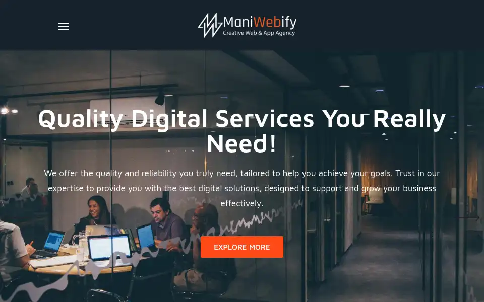 Screenshot of maniwebify.com