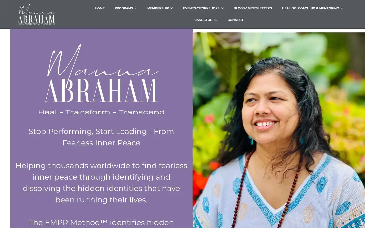 Screenshot of mannaabraham.com