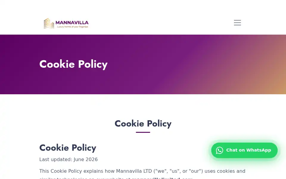 Screenshot of mannavillalimited.com
