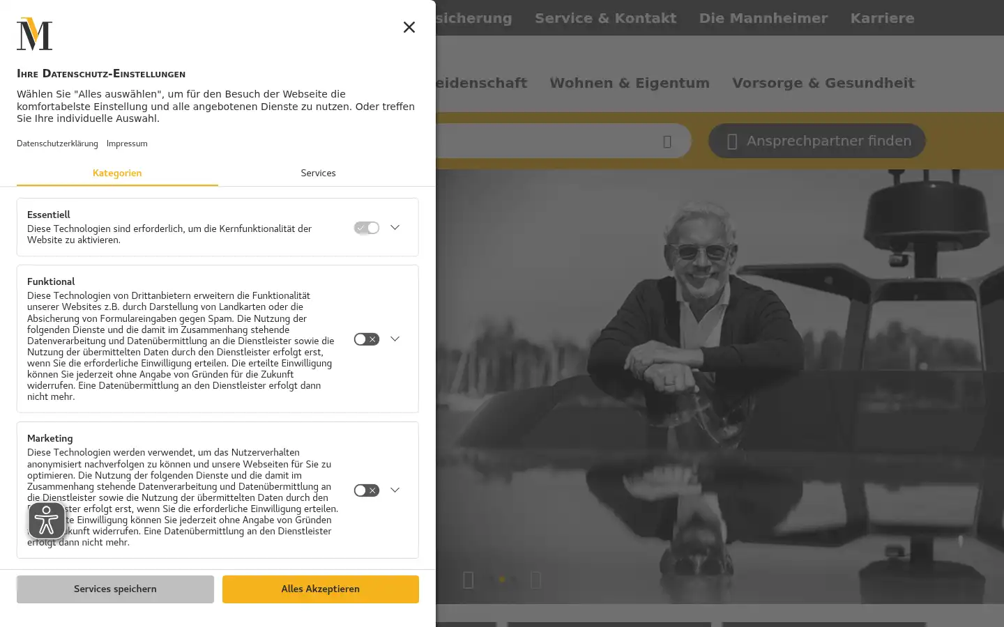 Screenshot of mannheimer.de