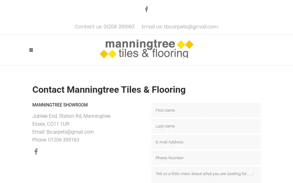 Screenshot of manningtreetilesandflooring.co.uk