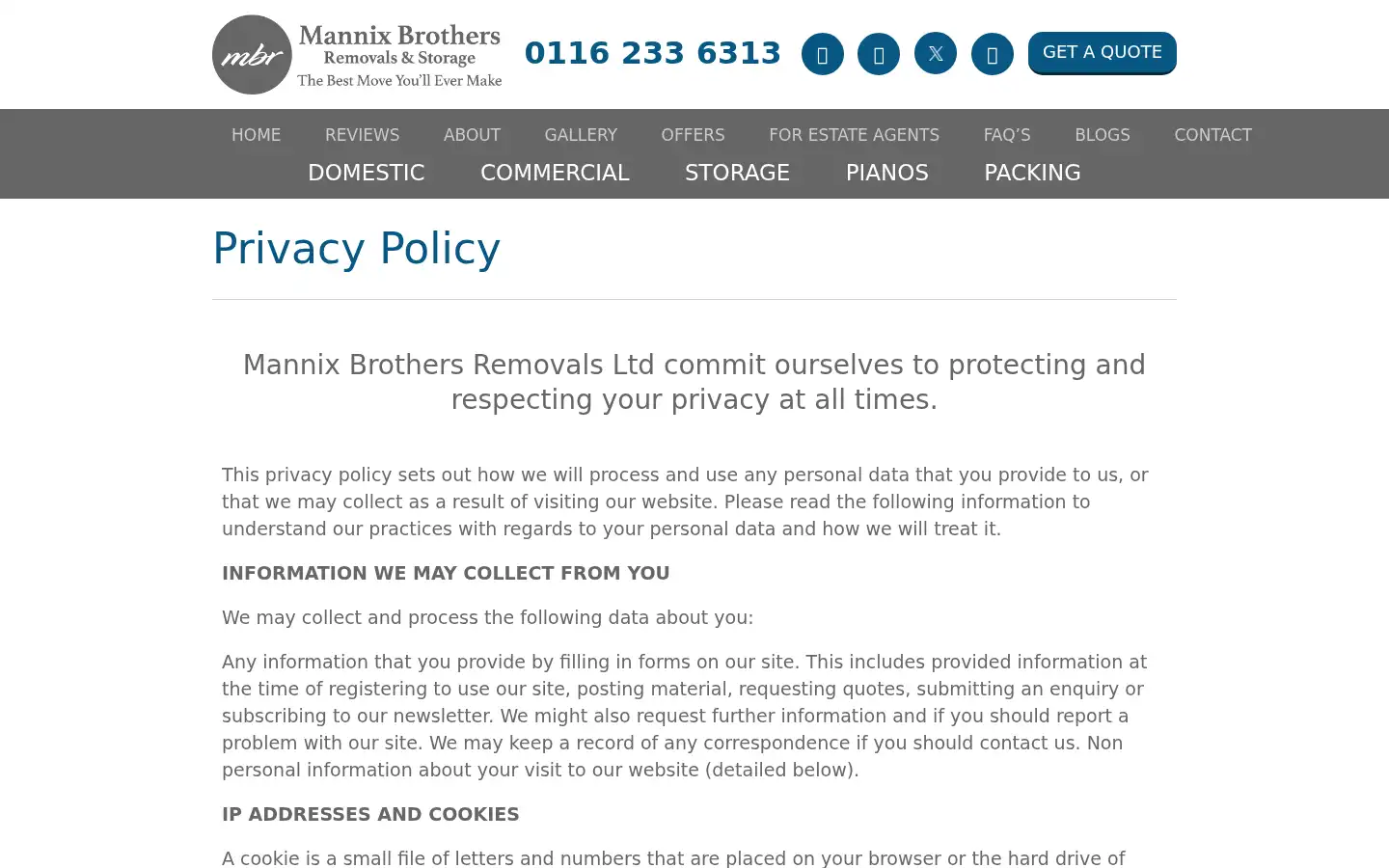 Screenshot of mannixbrothers.co.uk