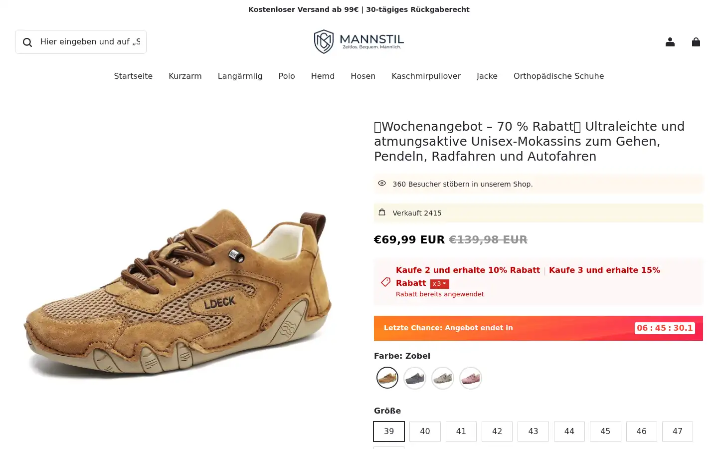 Screenshot of mannstil.com