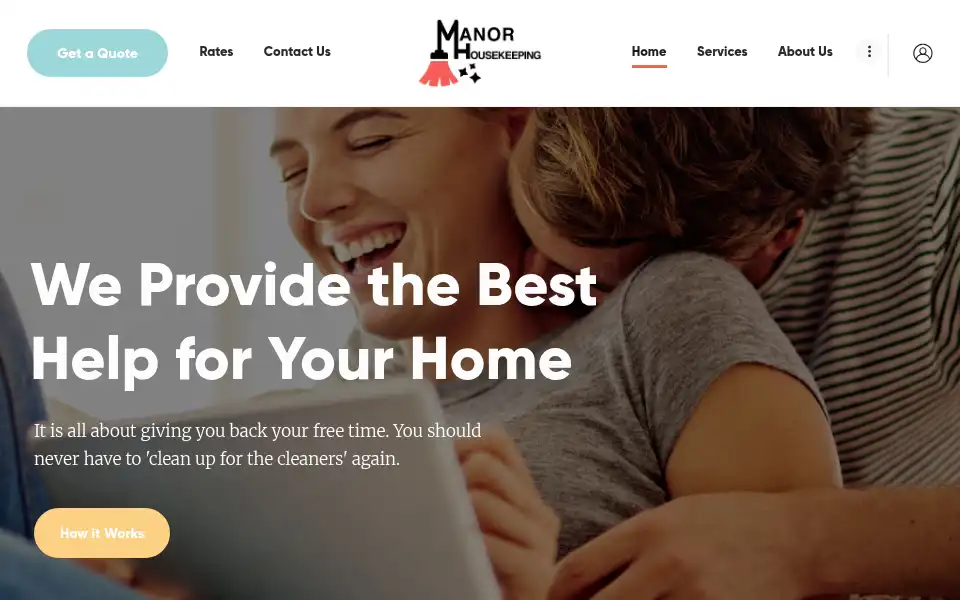 Screenshot of manorhousekeepingservices.co.uk
