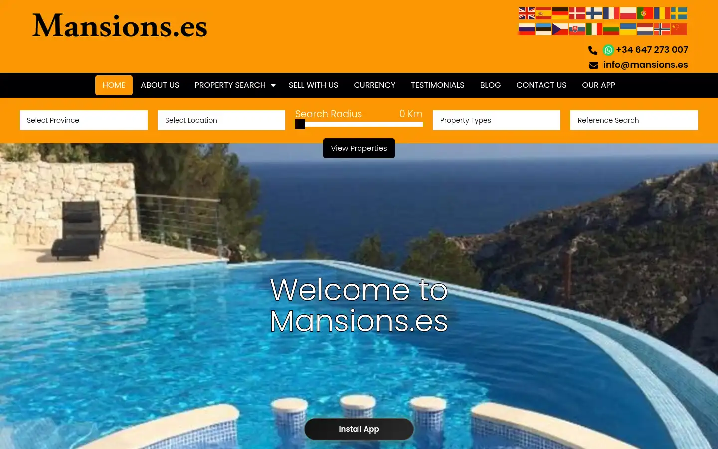 Screenshot of mansions.es