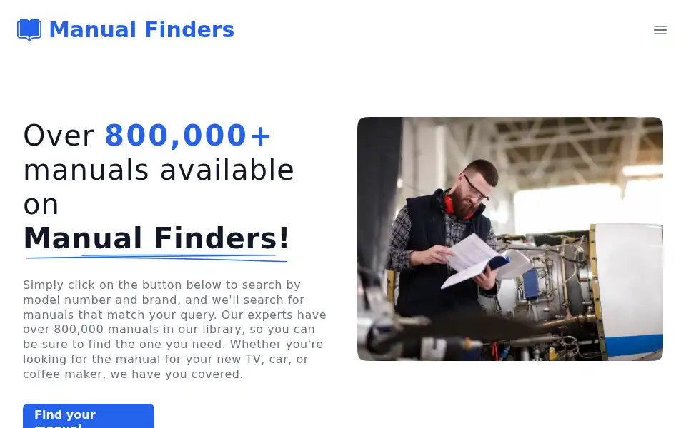 Screenshot of manualfinders.com
