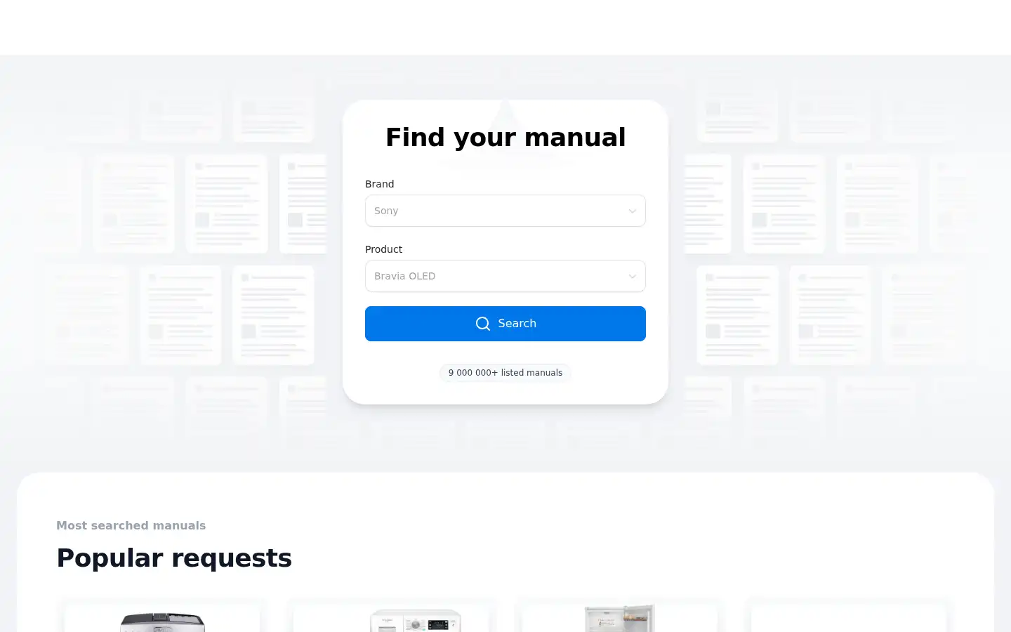 Screenshot of manuals-help.com