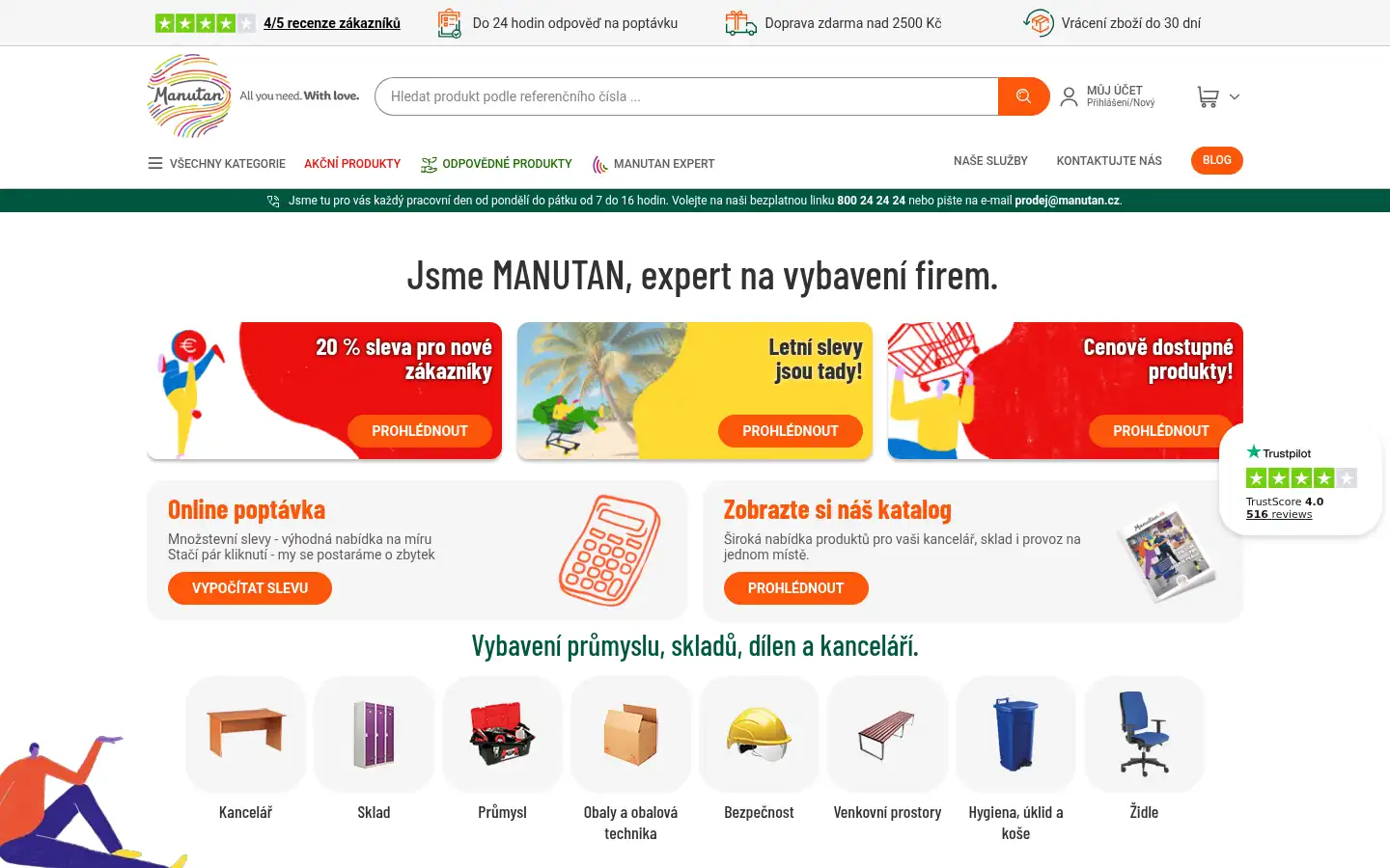 Screenshot of manutan.cz