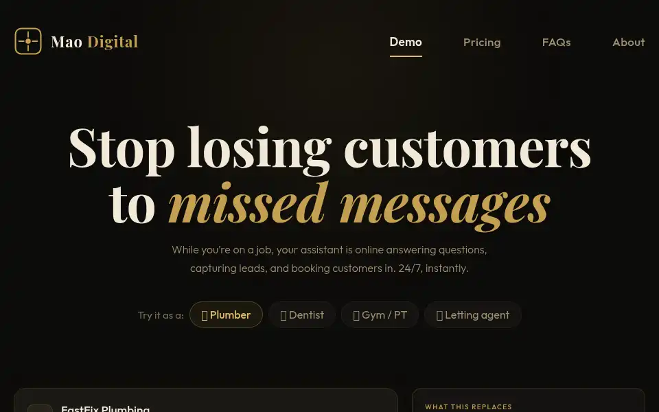 Screenshot of maodigital.co.uk