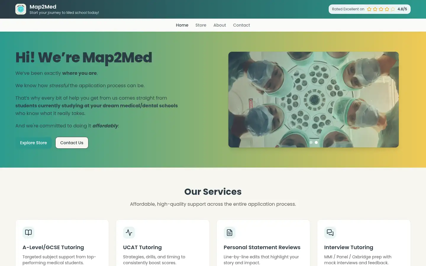 Screenshot of map2med.co.uk