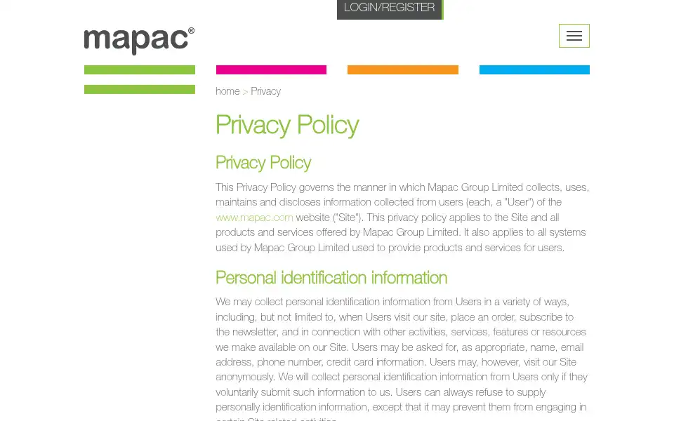 Screenshot of mapac.com