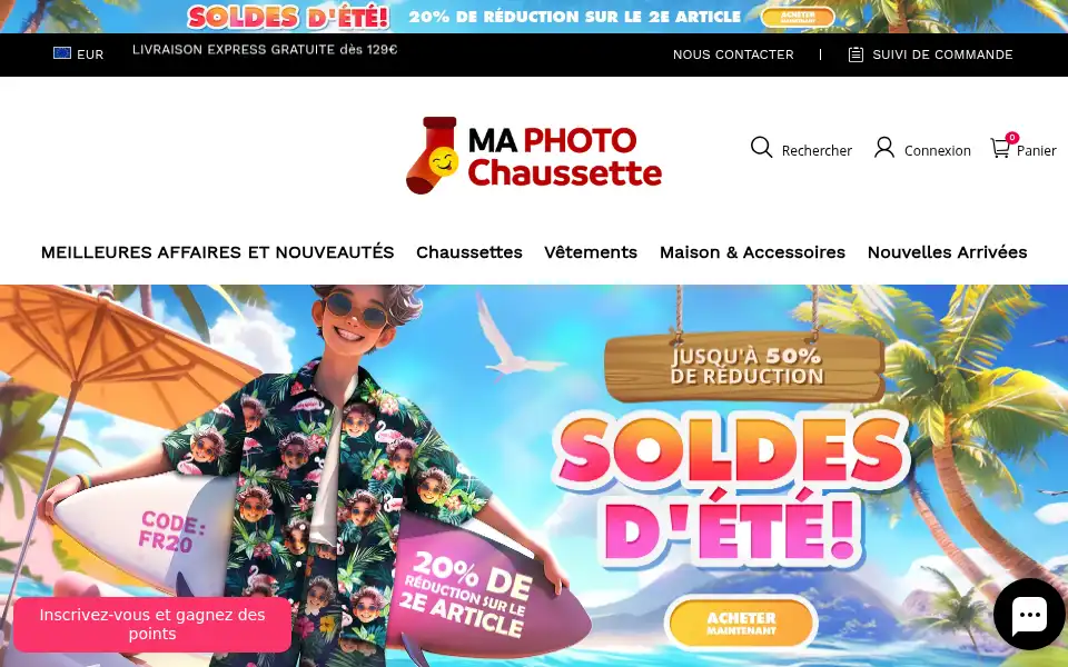 Screenshot of maphotochaussette.fr