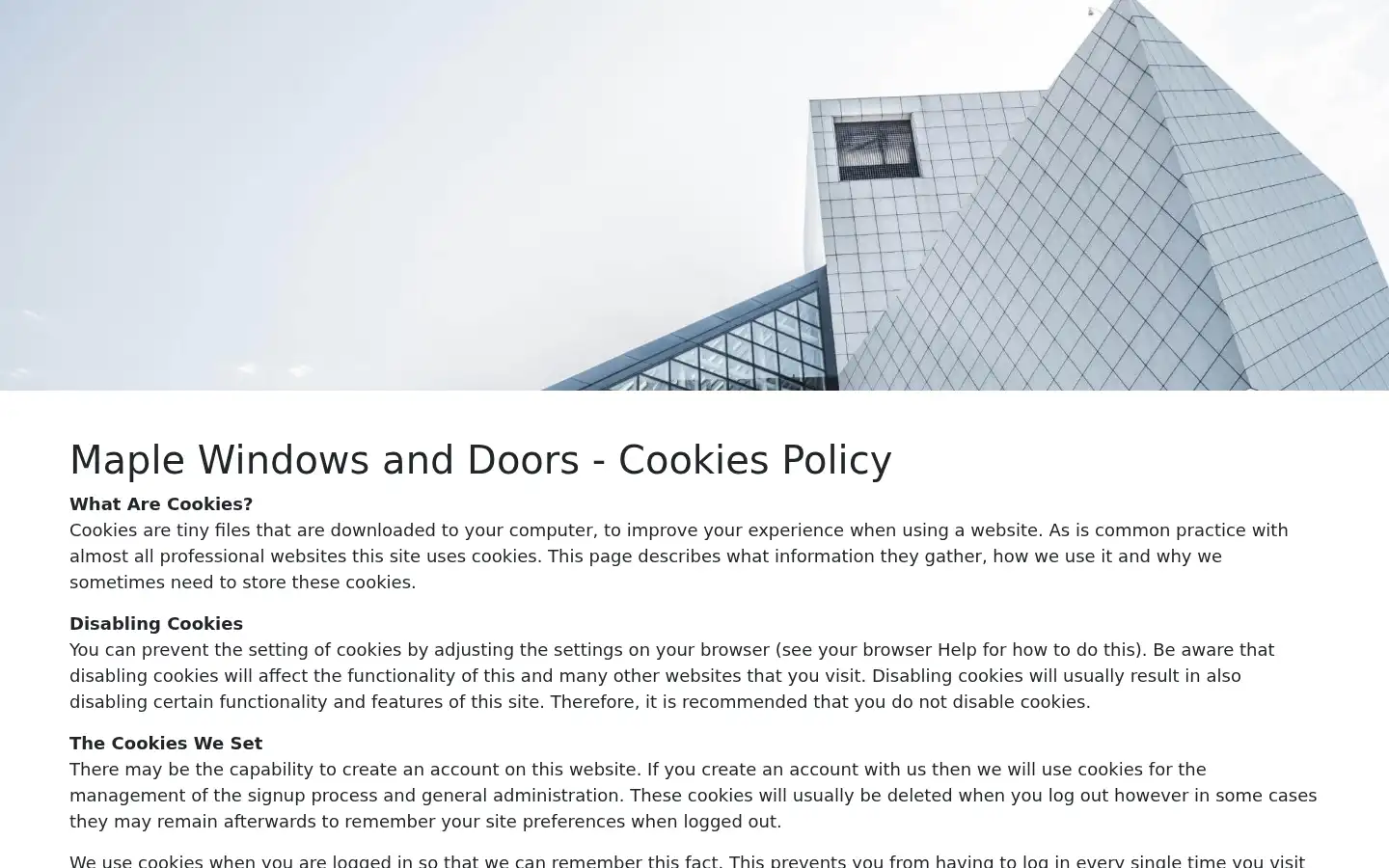 Screenshot of maple-windows.co.uk