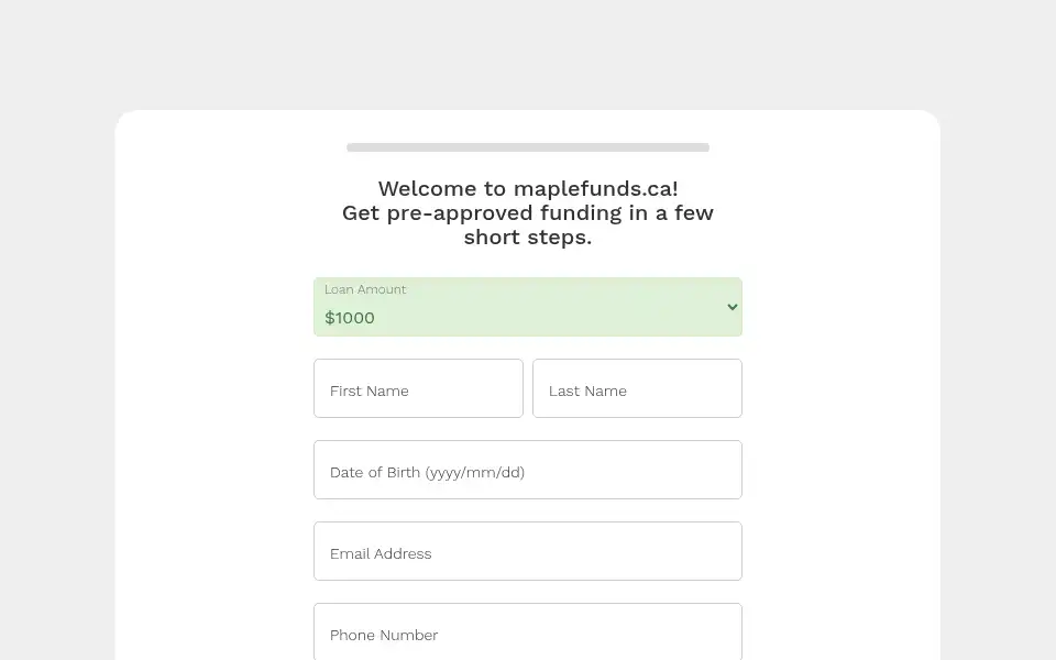 Screenshot of maplefunds.ca