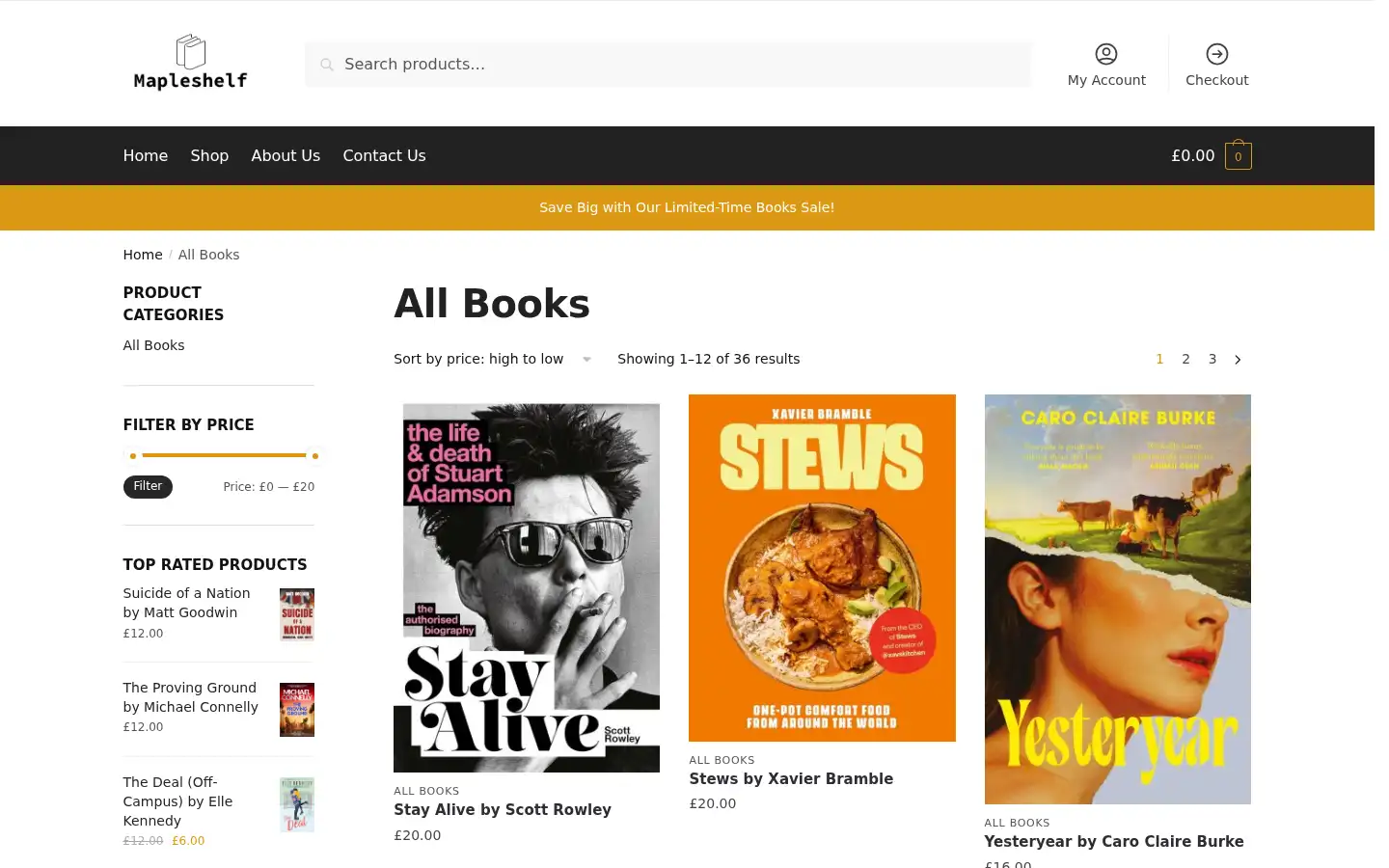 Screenshot of mapleshelf.uk